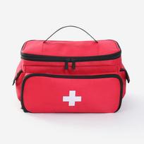 Portable Family First Aid & Medicine Travel Storage Bag raudona