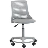 Armless Desk Chair Swivel Office Chair with Hollow Backrest Adjustable Height Grey 43 x 42 x 86 cm