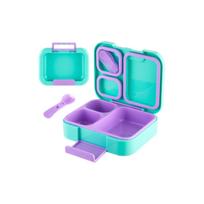 Kids Sealed Compartment Lunch Box, Portable Bento Box for School, Outdoor and Snack Storage Container One Size žalia