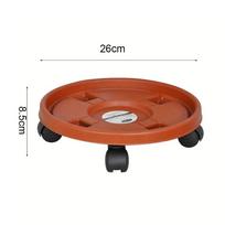 1pc, Removable Plant Stand Flower Pot Tray With Universal Wheel Heavy Rolling Flower Pot Rack Indoor And Outdoor Balcony 26CM