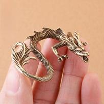 Solid Brass Zodiac Dragon Small Statue Desktop Ornament Chinese Mythical Beast  Retro Home Feng Shui Decorations Crafts auksas