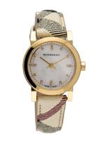 Burberry The City Deimantais Perlamutriniu Ciferblatu Rudo Odos Dirželiu Laikrodis Moterims BU9226 perlas