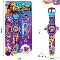 Kpop Demon Hunters Childrens Cartoon Electronic Watch With Projection And 24 Images For Learning And Play