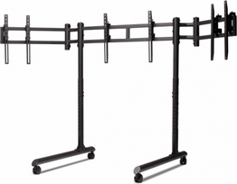 Next Level Racing Floor stand | Tube Freestanding Triple Monitor Stand | Up to 3x43 " | Height adjustment, Tilt | Maximum weight (capacity) 50 kg | Black NLR-R011 | 850041503967