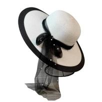 Sunproof Floppy Hat Holiday Spring Weaving Straw Hat Woman Commutes Camping Taking Photo Handmade Beach Hat for Girl smėlis