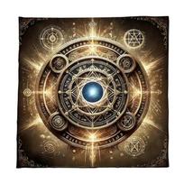 Fleece Tarots Cloth 50x50cm/60x60cm/75x75cm Soft Divination Mat with Mystical Pattern Suitable for Psychic Reading 60x60cm brown
