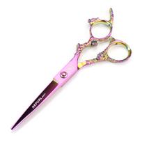 6.0 inch, purple monster dragon handle, hair scissors, hair scissors, flat scissors, bangs scissors, tooth scissors, thin ZL Flat scissors white