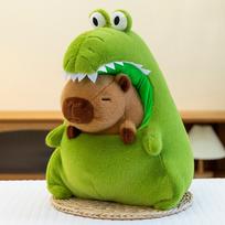 Capybara Plush Detachable Cloth Doll Crocodile Costume Funny Stuffed Animal Toy For Kids Adults Birthday Gift Table Decor 35cm green