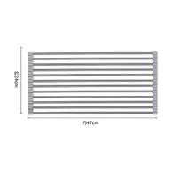 Rollable Foldable Stainless Steel Sink Drying Rack Non-Slip Edge Wrapped Dish Drain Holder Kitchen Organizer B gray