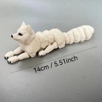 Movable Husky Statue Lovely Creative Desktop Decoration BPA-free Plastic Figurine for Dorm Room Desk Decor Student Gift white