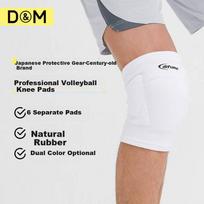 D&M Professional Volleyball Knee Pads, Sports 6-Point Separation with Padding, Protective Kneeling Anti-Fall Goalkeeper Knee Pads, White, One Piece