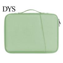 Lightweight Tablet Bag 11/13-Inch Sleeve for iPad Portable Splash-proof Travel Handbag Slim Protective Case with Handle Solid Color Carrying Briefcase 11 žalia