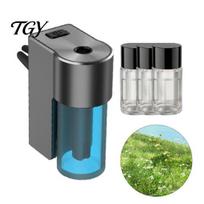Rechargeable Auto Scent Sprayer Smart Car Air Freshener Sprayer, Automatic Aroma Diffuser for Vehicle AC Vent, Bedroom Fragrance USB E gray