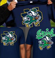 Notre Dame Fighting Irish  champions short sleeve navy color shirt REPRINT Unisex T-Shirt XXL black