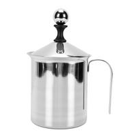 Stainless Steel Milk Frother 800ml Double Mesh Manual Foamer for Coffee Latte Cappuccino Hot Chocolate white