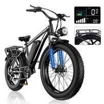 OOKTEK 1000W Electric Bike 26 -48V 15AH Removable Battery-Adult Mountain Bike-45KM/H-7 Speeds-Electric Mountain Bike-Fat Bike-F26 Black