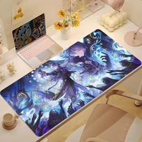 Genshin Impact Flins Blue Game Mouse Pad Desk Mat Large Non-slip Anti-fray Keyboard Ergonomic Office Rubber PC Home Custom 30cmx60cm(11.8x23.6inch) gray