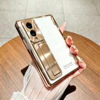 For Samsung Galaxy Z Fold 8 Case Hard PC Transparent Plating WIth Stand Protective Back Cover For Z Fold 8 Ultra Phone Shell Galaxy Z Fold 8
