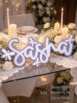 Custom Name Daisy 3D Wooden Name Sign Personalized Floral Baby Name Plaque Girl Nursery Table Wall Decor Kid Name Wood Sign S violetinė