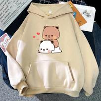 Cute Panda Bear Hoodie Bubu Dudu Cartoon Sweatshirt Long Sleeve High Quality Womens Pullovers Printed Kawaii Tops Ullzang 3XL white