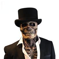Full Head Skull Latex Mask Skeleton Horrible Halloween Cosplay Masquerade Mask black