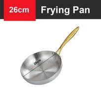 WuTuo 26cm 5-Layer 304 Stainless Steel Frying Pan black