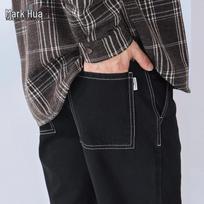 Mark Fairwhale Men's Straight-Leg Contrast Stitch Elastic Jeans 35/88B juoda