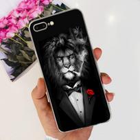 For iPhone 7 8 Plus Case Luxury Marble Astronaut Slim Soft Silicone Clear TPU Back Cover For iPhone 7Plus A1784 8Plus A1897 Case iPhone 7 8 black