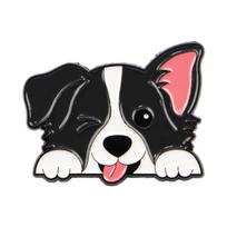 Unisex Brooch Cartoon Pet Dog Design Zinc Alloy Brooch Pin Sweater Suit Lapel Decorative Enamel Badge Outfit E orange