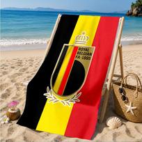 Belgian Football Association Emblem Beach Towel, Quick-drying, Easy to Care for, Suitable for Both Fitness and Beach Vacations,Sports Essential 70cmx140cm(27x55inch)