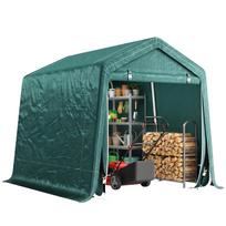 8 x 6.5 ft Outdoor Garden Storage Shed, Waterproof Bike Tent with Double Roll-up Zipper Door for Garden Tools, Green 240 x 200 x 202 cm