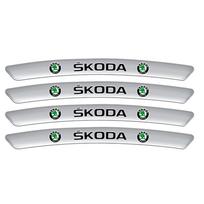 4Pcs Car Wheel Hub Rim Tire Decoration Stickers Decals Auto Accessories For Skoda Kodiaq Octavia Enyaq Kamiq Scala Rapid Superb xknw93 sidabras