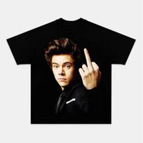 Harry Styles gesture graphic 100%cotton men's shirt O-neck summer Short Sleeve Women's hip-hop XXXL beige