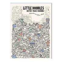 Mielos animacinių filmukų spalvinimo puslapiai ir piešimo sekimo knyga Doodles Streso mažinimo spalvinimo knyga Daugiafunkcinė meno veiklos piešimo knyga gray