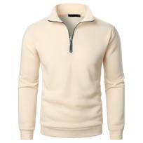 Vyrai Rudens Žiema Vyriški megztiniai su puse užtrauktuku, megztiniai su kaklu Raglan ilgomis rankovėmis Megztiniai Šilti gatvės drabužiai Verslo paltai Yasheng 2XL abrikosas