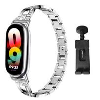 Strap for Xiaomi Mi Band 8, Stainless Steel Material, Metal Wistband for mi band 8 sidabras