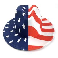 American Independence Day Flag Pattern Western Cowboy Hat Sunshade Panama Hat 56-58cm red
