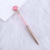 5Pcs Plastic Ballpoint Pen; Creative Big Diamond Gift Pen Office Medium Oil Pen white