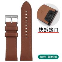 20/22/26mm Quick Release Leather Watch Strap for Garmin Fenix8X/7X/6X/3|Forerunner965/945/955 Instinct Men|Genuine Leather Band 26mm tamsiai ruda-juoda spalva