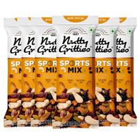 Nutty Gritties Grab And Go Sports Mix | 240g (Each Pouch 40g, Pack of 6) - Roasted Almonds, Cashews, Pistachios, Dried Blueberries, Cranberries a