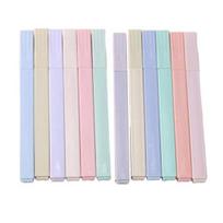 Yousheng 12Pcs/Set Highlighter Pens Non-Neon Pastel Colors Quick Dry Marking Pen Study Journaling Office School Supplies Sets white