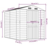 Garden Shed Light Brown 191 x 215 x 198 cm Galvanized Steel