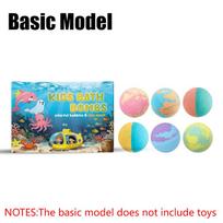 Children’s  Bath Bombs Set Bath Gift with Hidden Toys Safe Ocean Bubble Bath Perfect for Sensory Play Bathtime Fun 30g blue