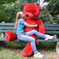 Didelė apkabinanti meškiuko lėlė Pliušinis žaislas Didelis meškinas Teddy meškiukas Lėlė Mergaitė Lėlytė Mergina Valentino dienos dovana 90cm（2kg） raudona