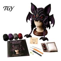 Easy Earflap Hat Pattern Halloween Animal Hood Crochet Kit, Skull Spider Bat DIY Spooky Pumpkin Craft Kit for Adults Teens, Autumn Winter Project black