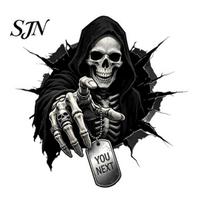 Window Film for Halloween Grim Reaper Skull Static Clings, Self-Adhesive Spooky Glass Creepy Murals Decals, Waterproof Stickers Bedroom Balcony A black