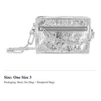 LOUIS VUITTON SOFT TRUNK Cow Leather Box Bag, Shoulder Bag, Crossbody Bag Mini Men's Silver M23166 One Size 3
