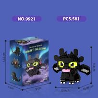Customized Building Blocks Animals Toys Cartoon Dragon Micro Blocks Action Figures Halloween Toys Gifts Decorations With box black