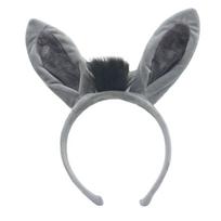Asilo kostiumo rinkinys apima asilo uodegą, galvos juostą su ausimis, nosį, peteliškę, pirštines, sijoną. Helovino asilo persirengimo kostiumas vaikams Cosplay gray
