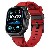 Men Silicone Strap for Apple Watch Ultra 3 2 1 49mm Soft Sports Band for Iwatch 11 10 9 8 7 6 5 4 Se3 46mm 44mm 45mm Bracelet Series6 5 4 SE 44mm raudona